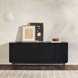 69" Scandinavian 4 Door Sideboard Black REED5DBL2 Walker Edison