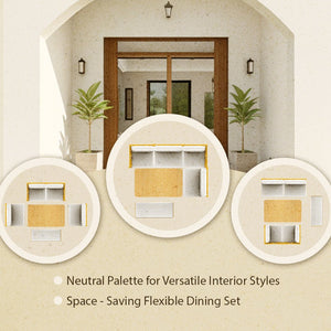 English Elm Small Farmhouse Solid Wood Dining Set for 6 — Space-Saving High Top Corner Table, Bench & Chairs, Cozy Durable Design TWSET2025-3N