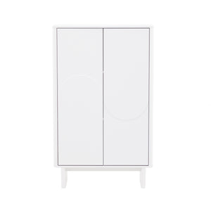 English Elm Ella 32" Accent Cabinet with Soft-Close Doors, Adjustable Shelves, Rounded Edges & Sled Legs White B365S00009