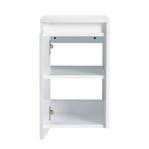 English Elm 60" Modern Wall-Mounted Bathroom Vanity with Resin Sink, Soft-Close Doors, Side Cabinet, Glossy White W999S00423