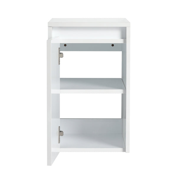 English Elm 60" Modern Wall-Mounted Bathroom Vanity with Resin Sink, Soft-Close Doors, Side Cabinet, Glossy White W999S00423