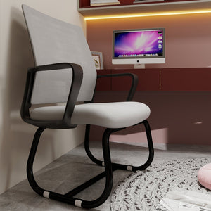 English Elm Minimalist breathable mesh office chair with curved support, cushioned seat, stable iron frame for long workdays Black+ Gray W1935P338544