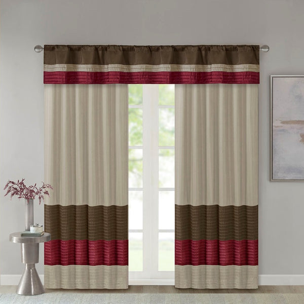 English Elm Polyoni Pintuck Curtain Panel – Modern Striped Design, Light Filtering, 50 X 84 Inches, Easy Care B03598067-GIGA
