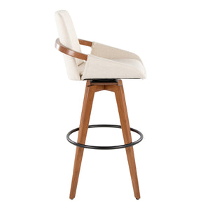 English Elm Dining/accent Chair Solid Wood Tapered Legs Cream Upholstery Mid-century Modern Seating Cream B202P471199