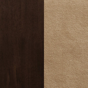 English Elm Vanetta 3-Piece Cappuccino Dining Set with Drop Leaf Table & Cushioned Beige Chairs, Two-Tone Elegance B062S00805