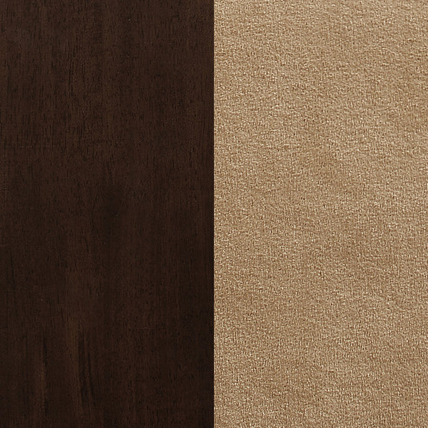 English Elm Vanetta 3-Piece Cappuccino Dining Set with Drop Leaf Table & Cushioned Beige Chairs, Two-Tone Elegance B062S00805