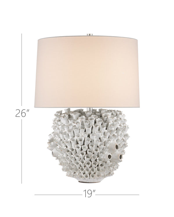Currey & Company Manitapi Table Lamp - Handcrafted Ceramic Art With Coral-inspired Design & Unique Sea Elements White Ceramic 6000-1045-currey-company