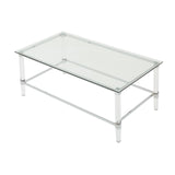 Christopher Knight Home® - Noble House - Bayla Modern Tempered Glass Rectangular Coffee Table with Acrylic and Iron Accents