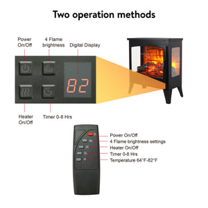English Elm 21 Inch Three-sided Electric Fireplace Stove with 3d Flame and Remote Control W1769P346175