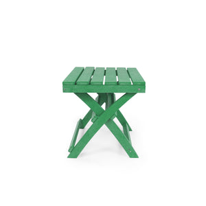 English Elm Seaview Recycled Hdpe Outdoor Folding Side Table Uv Resistant Patio Deck Use Green B2745P409726