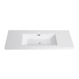 English Elm 48" Gloss White Resin Sink - 51.2" x22.8" x8.7" Durable Modern Top-Mount Basin, Long-Lasting Finish W999P194855