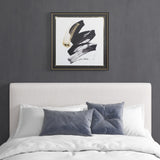 Madison Park Abstract Talon Transitional Framed Glass and Single Matted Foiled Deckle Edge Wall Art MP95G-0313 Black