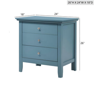 English Elm Casual Teal Storage Nightstand with Drawer Space, 26"H x 24"W x 18"D, No Assembly, Bright Accent B078108335