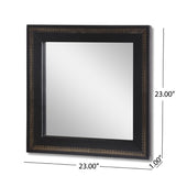 Christopher Knight Home® - Noble House - Cass Handcrafted Boho Embossed Leather Square Wall Mirror, Black and Gold