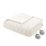 Serta Dream Soft Heated Casual Blanket ST54-3586 Ivory