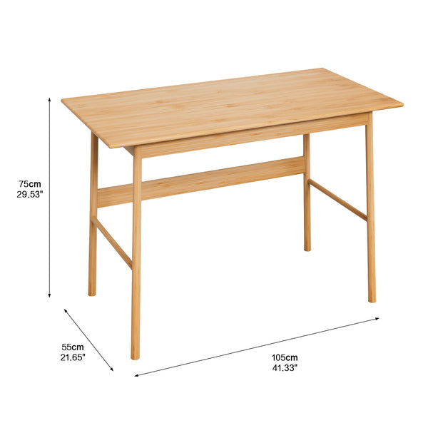 English Elm New Bamboo Computer Desk Light Natural – Stable 450lb Capacity, Modern Simple Home Office Table W2992P341073