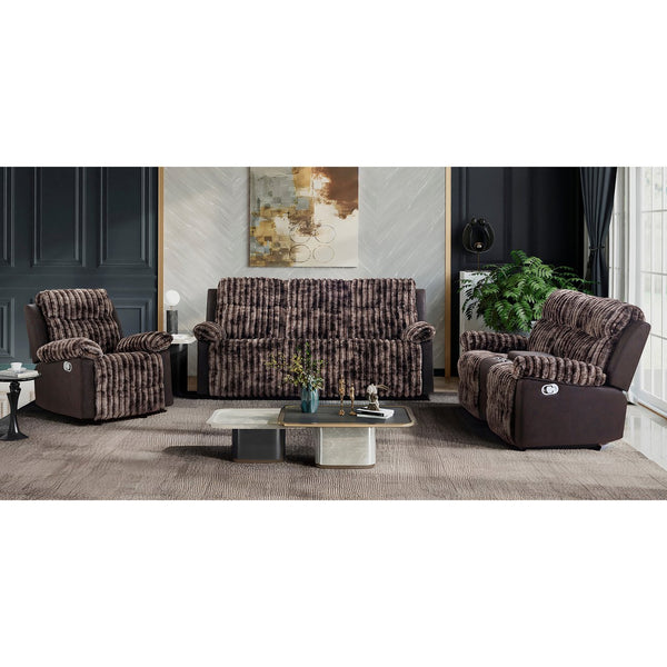 English Elm Bruni Plush Brown Glider Recliner with Manual Recline, 100% Polyester Upholstery & Foam Fill B201P299729