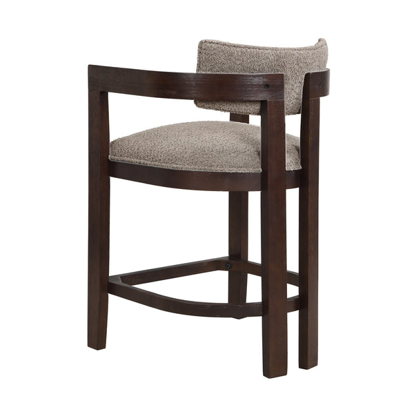 English Elm Christopher Knight Home® - 26" Contemporary Upholstered Counter Stool Set of 2 with Curved Solid Wood Back, Durable Rubberwood Frame Espresso,taupe N771P361764O