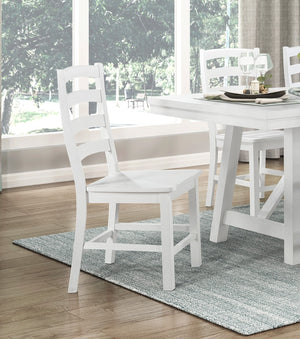 English Elm Modern Farmhouse Five Piece Dining Set Oak Veneer Table Four Wood Side Chairs White B011S00928