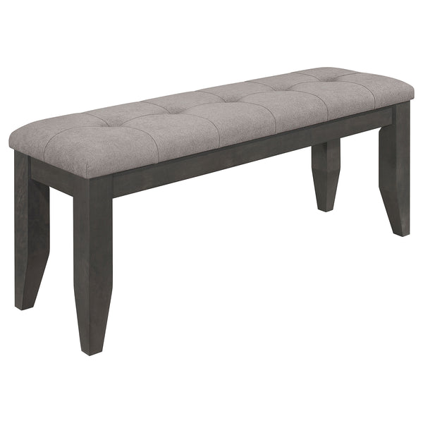 English Elm Erskin Button Tufted Upholstered Bench Rubberwood Frame Slim Dining Room Seat B062P441082