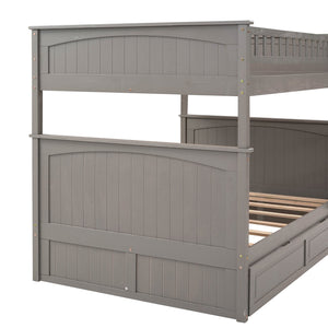 English Elm Full Over Bunk Bed with Trundle Solid Pine Wood Kids Bedroom Sleeper LT000044AAN-1