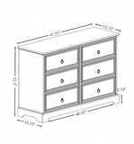 English Elm Modern Farmhouse 6-Drawer Chest Of Drawers For Bedroom, Wooden Bedroom Drawer Dresser With 6 Storage Drawers,6 Drawer Dresser Chests For Bedroom White