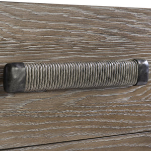 Bernhardt Bernhardt Rustic Modern Casa Paros Nightstand With Playa Veneer, Rope Pulls, Soft‑Close Drawers & Usb Charging 317231