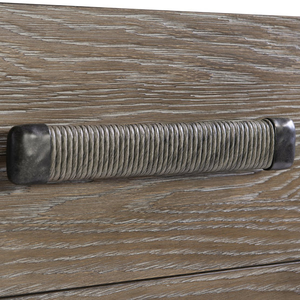 Bernhardt Bernhardt Rustic Modern Casa Paros Nightstand With Playa Veneer, Rope Pulls, Soft‑Close Drawers & Usb Charging 317231