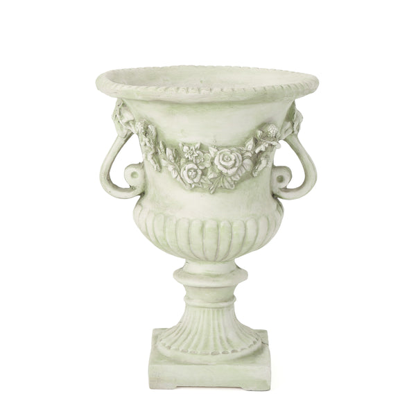 English Elm Buena Vista Handcrafted Urn Planter Sculptural Indoor Outdoor Garden Focal Piece 62166.00WHI