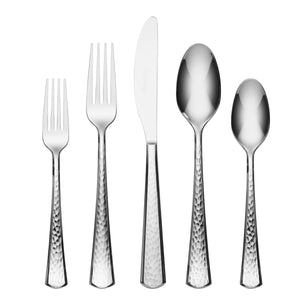 Lenox Oneida Etta 20 Piece Everyday Flatware Set, Service for 4 Metallic, STAINLESS METAL 896122