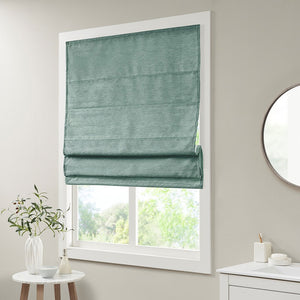 English Elm Printed Faux Silk Room Darkening Cordless Roman Shade | OEKO-TEX, Thermal Foam Backing, Easy Care B035129684