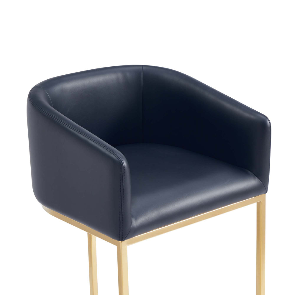 English Elm Louvre Metal Upholstered Barstool – Chic Black Design With 360-Degree Swivel & Luxurious Comfort B365P400009