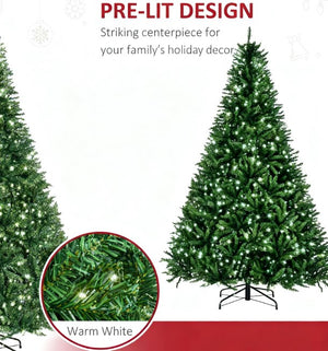 English Elm Christmas Tree Pre-lit 7 Foot Artificial Douglas Fir with 700 Warm Led Bulbs T3971P419214