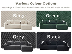 English Elm Modular Cloud Sectional with Oversized Chaise Memory Foam Fill for Living Rooms W3224S00005