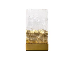 Sunpan Indira Sconce - Elegant Thick Cast Glass with Brushed Gold Base for Stunning Indoor Illumination