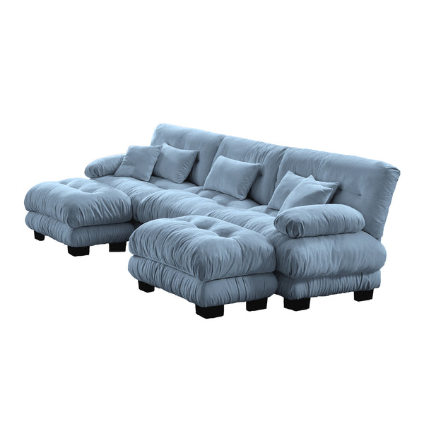 English Elm Luxury Modular Sectional Sofa - Oversized U-Shaped Cloud Couch With Ottomans For Stylish Living Rooms W714S01084