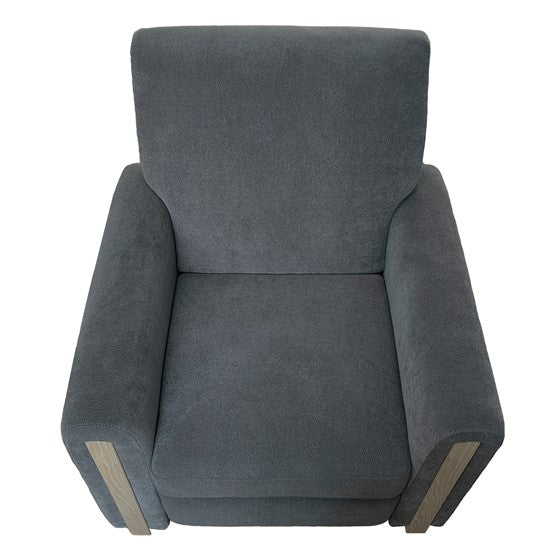 English Elm Recliner Chair with Solid Oak Legs and High Resilience Foam for Modern Living Rooms B035P148252