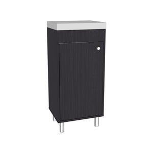 English Elm Bathroom Vanity Slim Sink Cabinet with Single Door, Engineered Wood, Space-Saving Modern Design Black 33.46 L x 18.9 W x 11.42 H B097P350315
