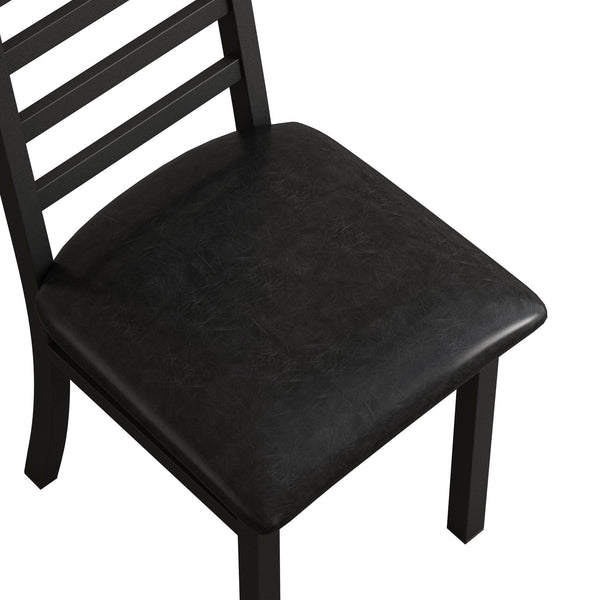 English Elm Metal Dining Chairs Set Of 4 - Sleek Black Pu Leather & Sturdy Steel Legs For Modern Spaces W757P232711
