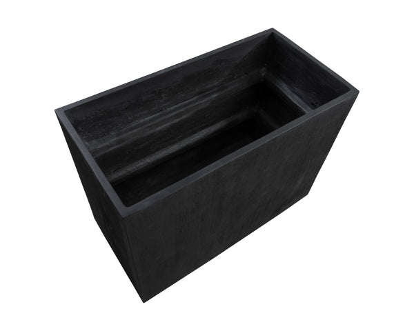 Sunpan LEILANI PLANTER - ELEGANT MODERN RECTANGULAR DESIGN FOR INDOOR AND OUTDOOR SPACES, ANTIQUE BRONZE Black 111140