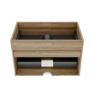 English Elm Grace Wall Mounted Oak Veneer Floating Vanity with Soft Close Drawers for Modern Bath W1865P352852
