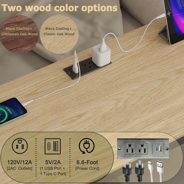 English Elm Ethan Full Over Twin Bunk Bed With Desk, Charging Station & Safety Guard For Smart Room Solutions B083S00006