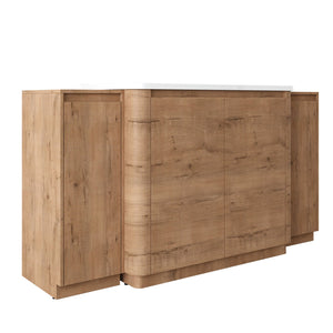 English Elm 64'' Freestanding Bathroom Vanity Oak Melamine Plywood with Ceramic Sink Soft Close W999S00515