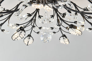 English Elm 15-light Matte Black Farmhouse Chandelier Seeded Glass Globes for Dining Room W5008P466520