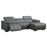 Modern Electric Leather L-Shaped Reclining Sofa with USB Port, Headrest, Footrest - Ideal for Living Room, Apartment, Office