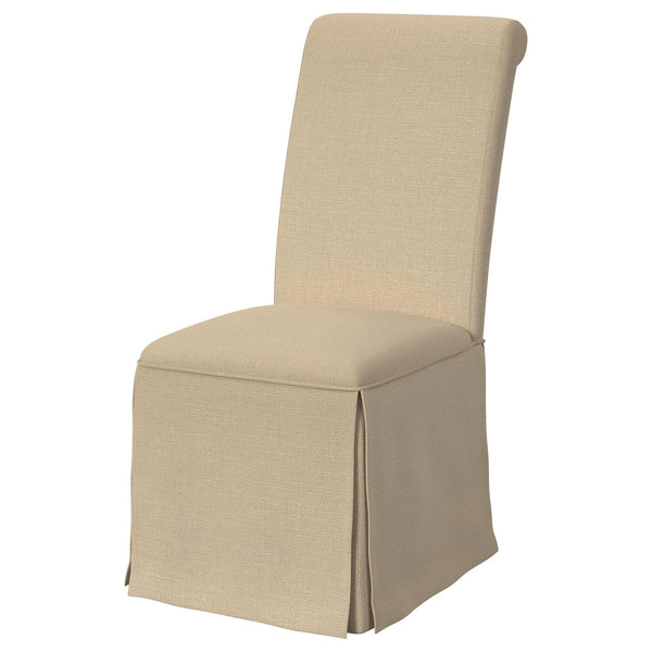 English Elm Catrina Elegant Upholstered Skirted Dining Chair Set of 2 with Rolled Tall Back, Plush Comfort and Chic Style khaki B062P299963