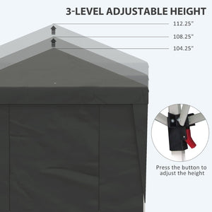 English Elm Outsunny 10' X 19.5' Pop Up Canopy Tent – Adjustable Height, Sidewalls, Wheeled Bag For Outdoor Events W2225P174215-GIGA