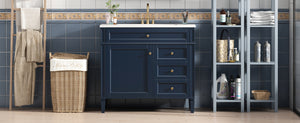English Elm 36'' Modern Bathroom Vanity With Storage, Elegant Single Sink Design, 2 Drawers & Tip-Out Drawer N710S136004C