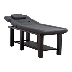 English Elm Spa Salon Massage Table Steel Frame Pu Leather Adjustable Backrest Bottom Shelf Storage W1422P382933