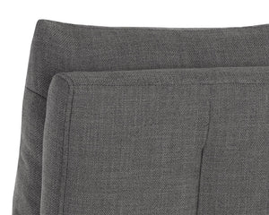 Sunpan Glenrose Elegant Wheeled Dining Armchair - Classic Comfort with Feather-Filled Cushions for Style Effie Smoke